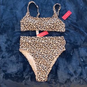 High-Waisted Leopard Print Bikini